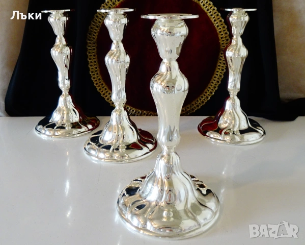 Посребрен свещник WMF,630 гр.,Art Nouveau. , снимка 12 - Антикварни и старинни предмети - 53977849