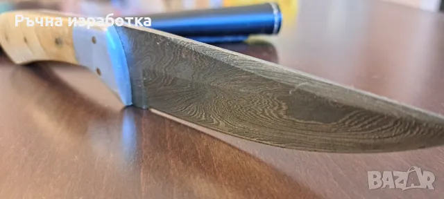 нож ръчна изработка дамаска стомана и камилска кост кания, снимка 4 - Ножове - 48085966