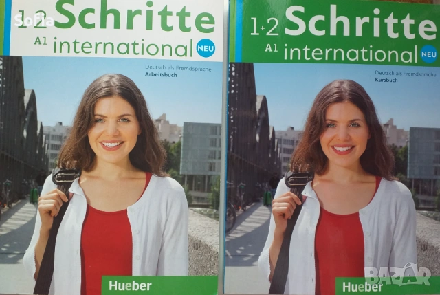 нови и неизползвани учебник и учебна тетрадка комплект немски език+два диска изгодна цена