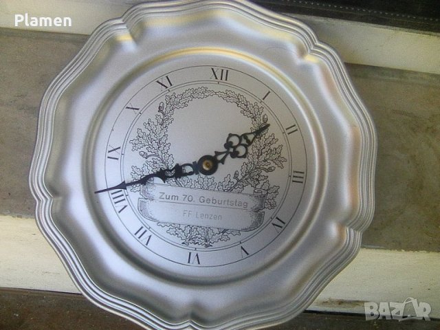 Стенен кварцов часовник под формата на метална чиния тип ВМФ, снимка 1 - Стенни часовници - 36933323