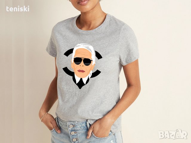Дамска тениска KARL LAGERFELD принт 10 модела всички размери, снимка 9 - Тениски - 29135124