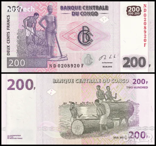 ❤️ ⭐ Конго ДР 2013 200 франка UNC нова ⭐ ❤️