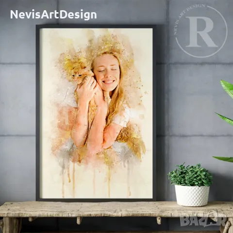 Дигитален акварелен портрет по поръчка от Ваша снимка, снимка 7 - Картини - 47533937