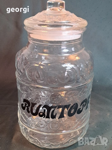 ретро италиански релефен стъклен буркан 5 литра 34/3