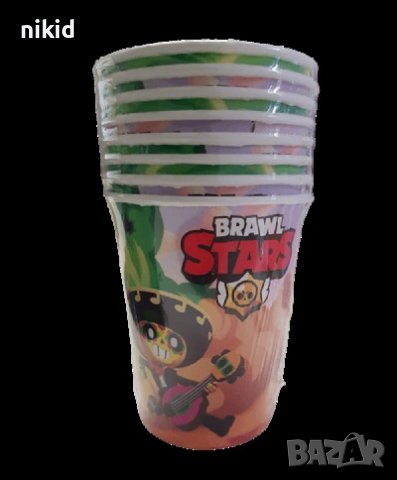Брау Броу Старс Brawl Stars Бролстарс 8 бр картонени чаши парти рожден ден, снимка 2 - Чаши - 37972100
