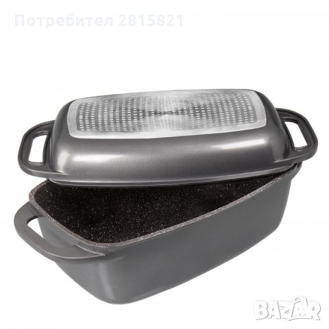 Правоъгълен гювеч с капак и индукционно дъно (40 x 22 см), снимка 7 - Съдове за готвене - 30377621