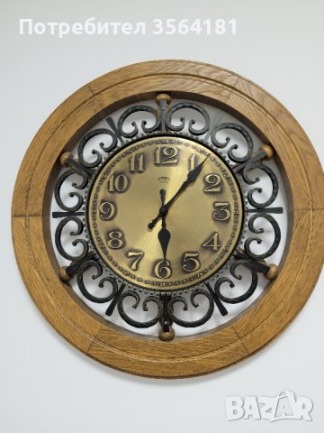 стенен часовник дърво/ковано желязо 