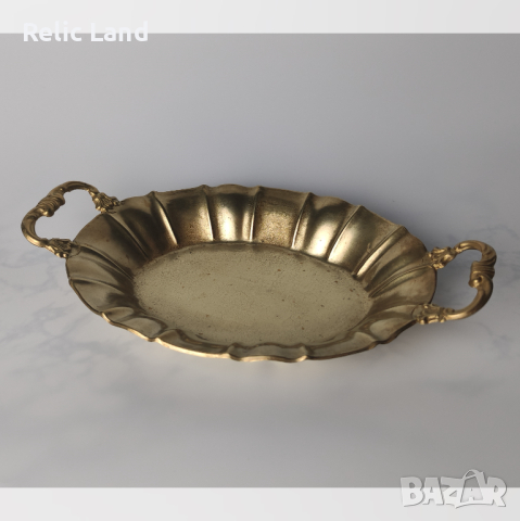 Малък месингов поднос / табла, снимка 3 - Антикварни и старинни предмети - 44681332