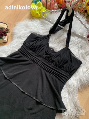 Черна рокля с пеплум, снимка 2 - Рокли - 37949263