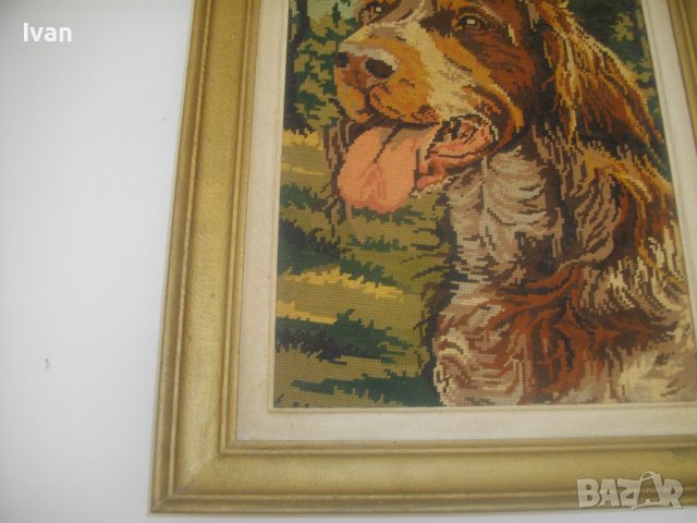 590х460мм-Голям Френски Ръчен Гоблен-Рамкиран-DMC Конци-Отличен, снимка 5 - Гоблени - 37076821