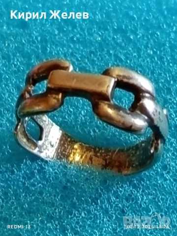 Сребърен пръстен с дизайн на верига стил и елегантност 50032, снимка 8 - Пръстени - 52625089