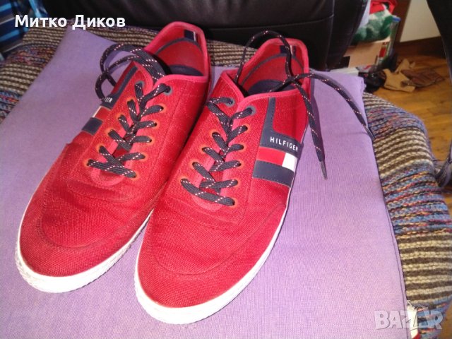  Tomy Hilfiger  маркови маратонки промазан плат US 12  UK 11 №46 стелка 295мм, снимка 2 - Маратонки - 40876918