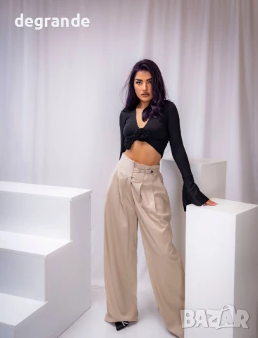 Уникална кройка дамски панталон с широк крачол