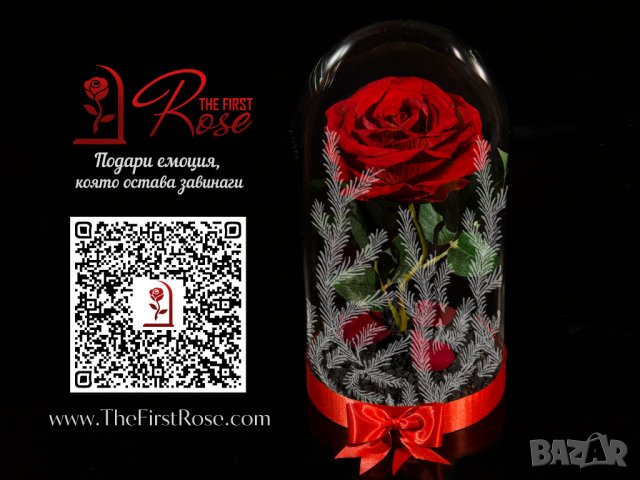 Вечна роза в ГОЛЯМА стъкленица - Оригинален подарък за жена / Уникален Подарък за Годишнина, снимка 3 - Декорация за дома - 30843510