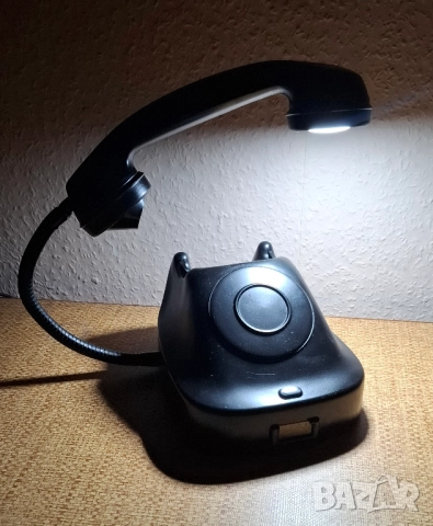 Дизайнерска Настолна Лампа от Стар Телефон, снимка 4 - Настолни лампи - 52724553