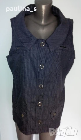 Два различни броя / Дънков елек тип риза и елек тип туника / голям размер , снимка 11 - Елеци - 29468958