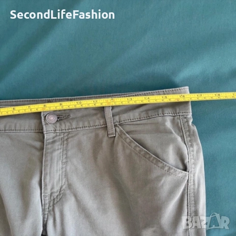 Дамски тесни карго дънки Levis, каки зелени, еластични, с цип до глезена размер M Levi’s, снимка 5 - Панталони - 53349610