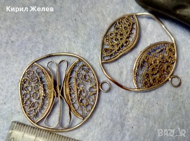 ДВЕ СТАРИННИ ФИЛИГРАННИ СРЕБЪРНИ ВИСУЛКИ ВИСОКА ПРОБА СРЕБРО РЕТРО НАКИТИ РЪЧНА РАБОТА 48582, снимка 9 - Антикварни и старинни предмети - 48473906