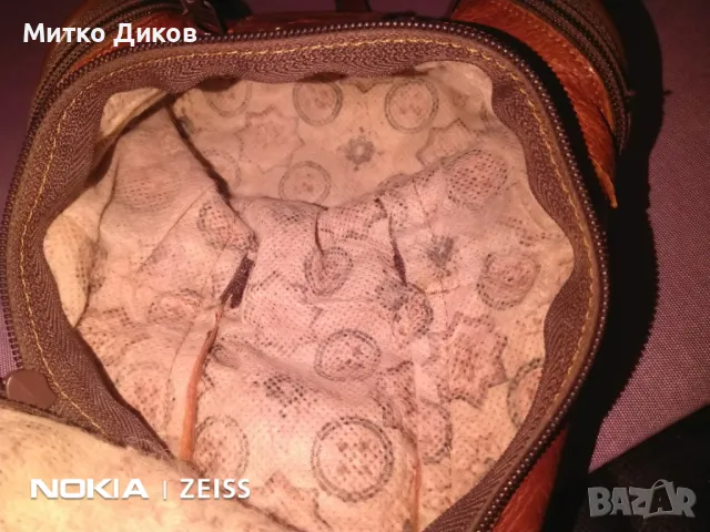 Раница естествена кожа маркова  има цип и става като чанта 18х16х11см, снимка 10 - Раници - 47947250