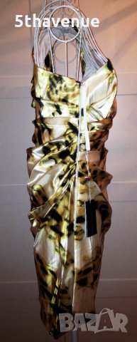 Forever Unique Нова Луксозна Сатенена Рокля с едно рамо и ефектни набори , снимка 9 - Рокли - 30619580