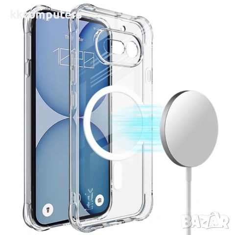 IMAK Магнитен Прозрачен Калъф за Nothing Phone (4a) - TPU, Airbag, Повдигнати ръбове