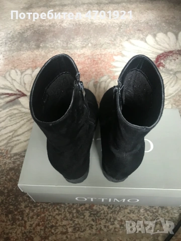 Черни велурени боти на платформа, снимка 14 - Дамски боти - 53042186