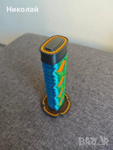 Меч катана с хамелеонова зелено и синя оплетка и разтегателно острие, снимка 11 - Образователни игри - 51573986