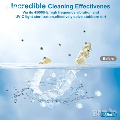 Ултразвукова машина за почистване с UV лъчи, 45kHz, 200 мл, 4 режима, снимка 3 - Други - 51512153