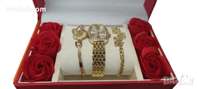 Луксозен комплект часовник и гривни – съвършеното съчетание на елегантност и стил, снимка 6 - Бижутерийни комплекти - 48683119