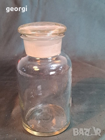 голямо ретро медицинско шише със стъклена тапа 34/3, снимка 2 - Антикварни и старинни предмети - 53932818