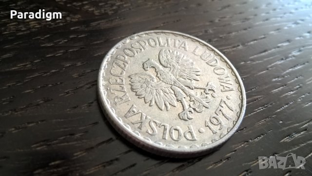 Mонета - Полша - 1 злота | 1977г., снимка 2 - Нумизматика и бонистика - 31805219