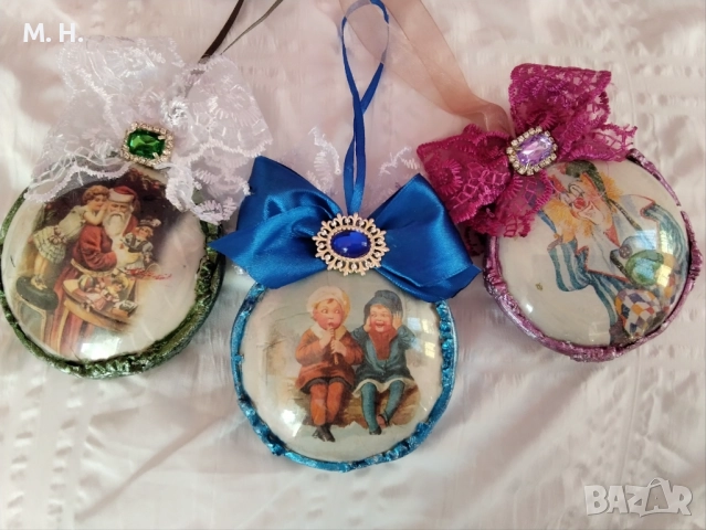 Коледни играчки ръчна изработка , снимка 4 - Ръчно изработени сувенири - 51642954