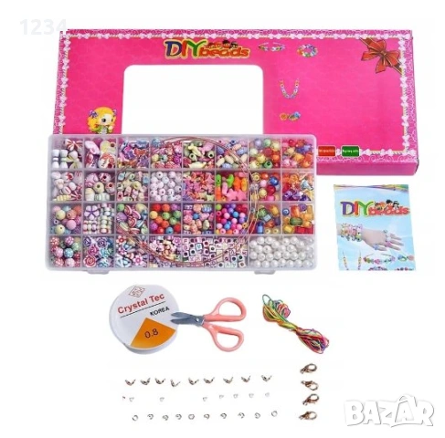 Комплект за изработка на бижута, Орнаменти, За момичета, Многоцветен
