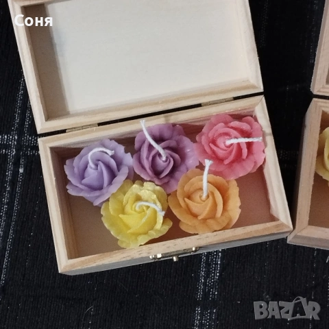 Ароматни восъчни свещи - цветя и рози  различни цветове, снимка 12 - Романтични подаръци - 53168815