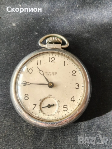 Американски джобен часовник - Westclox SCOTTY - MADE IN U.S.A. - Рядък, снимка 9 - Джобни - 50776891