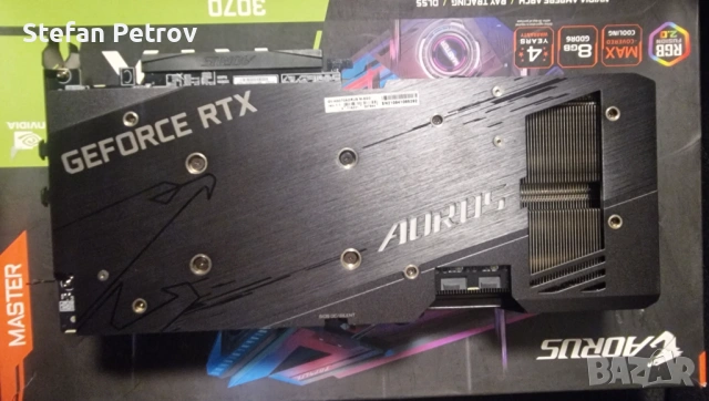 Продавам Gigabyte RTX 3070 Master 8 GB, снимка 2 - Видеокарти - 53670913
