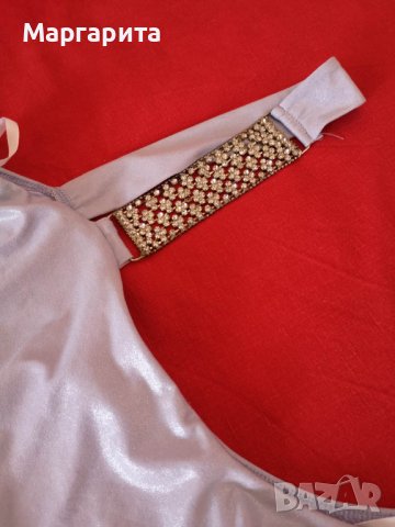 Елегантна сребриста рокля , снимка 6 - Рокли - 40060468