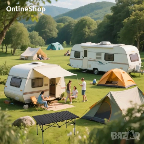 Сгъваема къмпинг маса, 95x56x50 см, стоманена конструкция, снимка 13 - Други стоки за дома - 53076270