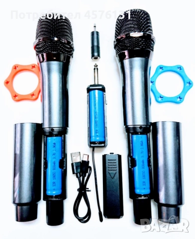 Безжични микрофони с LED дисплей 32-v, снимка 4 - Микрофони - 51496260