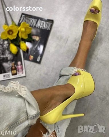 Обувки на ток - жълти
