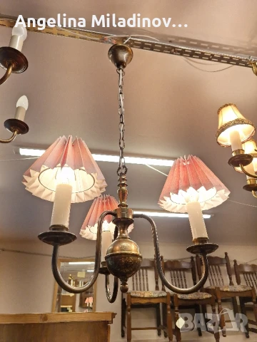 Винтидж полилей месинг , снимка 6 - Полилеи - 50864072