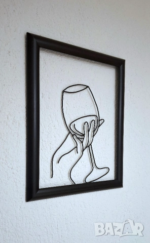 Арт Пано картина с дървена рамка и метален орнамент – Авторска ръчна изработка, снимка 3 - Декорация за дома - 53307883