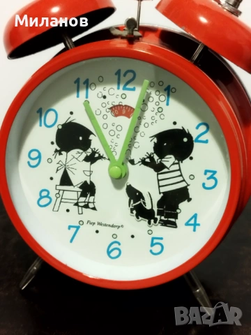 Стар анимиран будилник, настолен часовник, снимка 3 - Антикварни и старинни предмети - 54212880