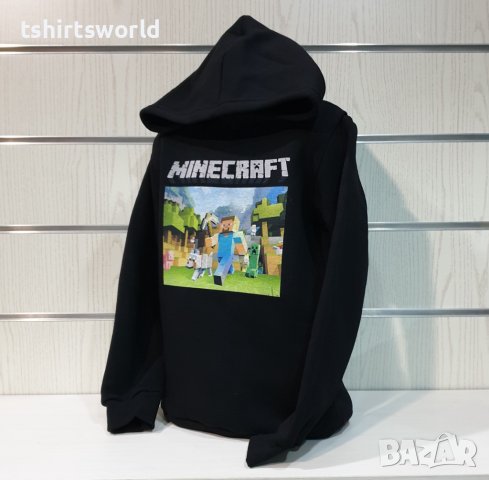 Нов детски суичър с дигитален печат MINECRAFT в черен цвят, снимка 10 - Детски анцузи и суичери - 39094844
