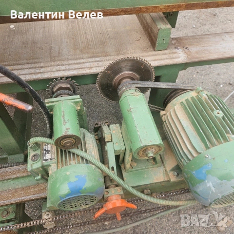 гръцки автоматичен циркуляр с подрезвачи,дължина на ряза 3600мм.ширина на ряза 1200мм., снимка 2 - Други машини и части - 54215501