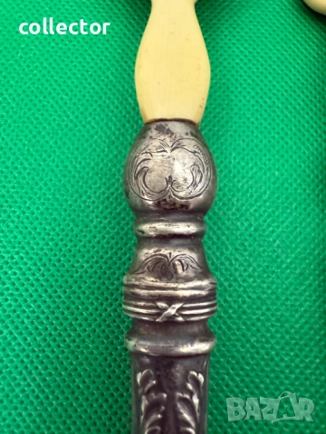 Сребърни прибори за салата със Сло**ва кост. №7507, снимка 4 - Антикварни и старинни предмети - 52084388