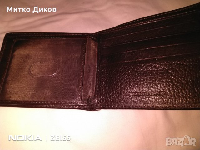 Портфейл Д две естествена кожа 110х90мм нов, снимка 5 - Портфейли, портмонета - 31400424