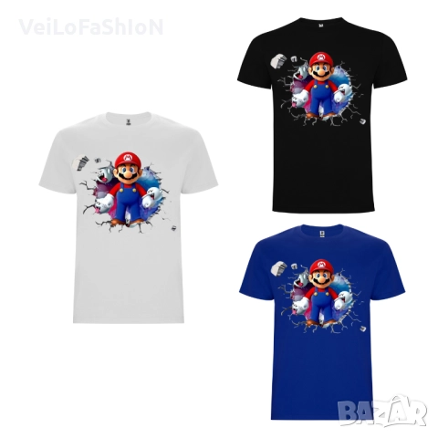 Нова детска тениска със Супер Марио (Super Mario) в три цвят