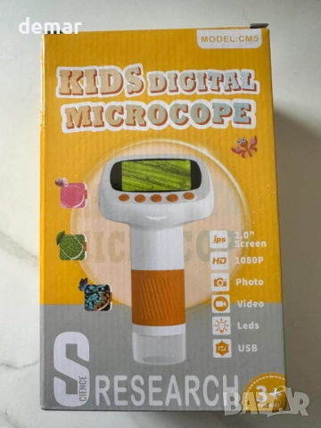 Джобен детски микроскоп, 1000X, 2'' IPS екран, 3+ години, снимка 9 - Образователни игри - 51867124