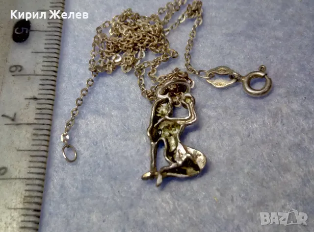 РОМАНТИЧЕН Арт НУВО СРЕБЪРЕН МЕДАЛЬОН ЗОДИЯ ДЕВА с ФИНА СРЕБЪРНА ВЕРИЖКА СРЕБРО 925 ПРОБА 38801, снимка 8 - Колиета, медальони, синджири - 50354735